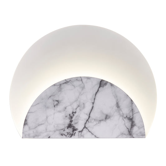 Marmol Wall Lamp Layered, 12W LED, 3000K, 1080lm, White Marble/White, 3yrs Warranty by Mantra