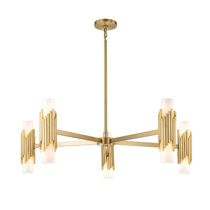 Marvele 10 lt Chandelier - Aged Brass