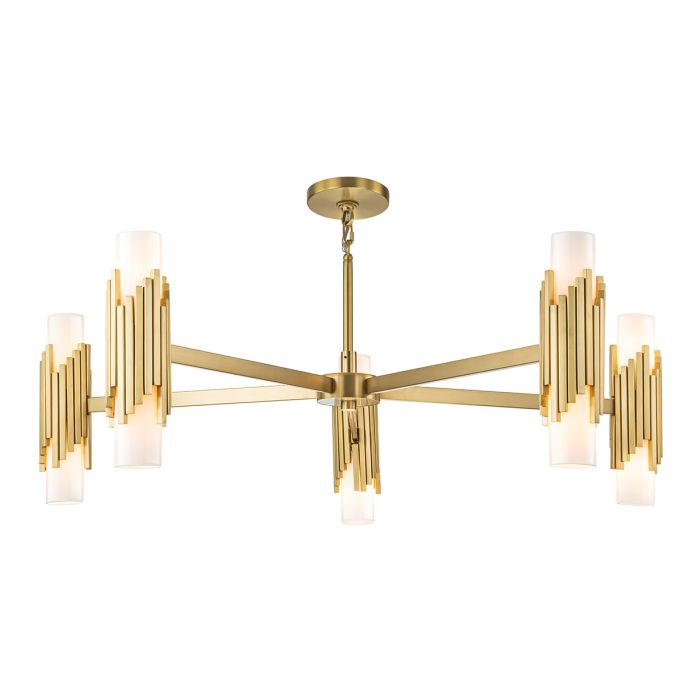 Marvele 10 lt Chandelier - Aged Brass