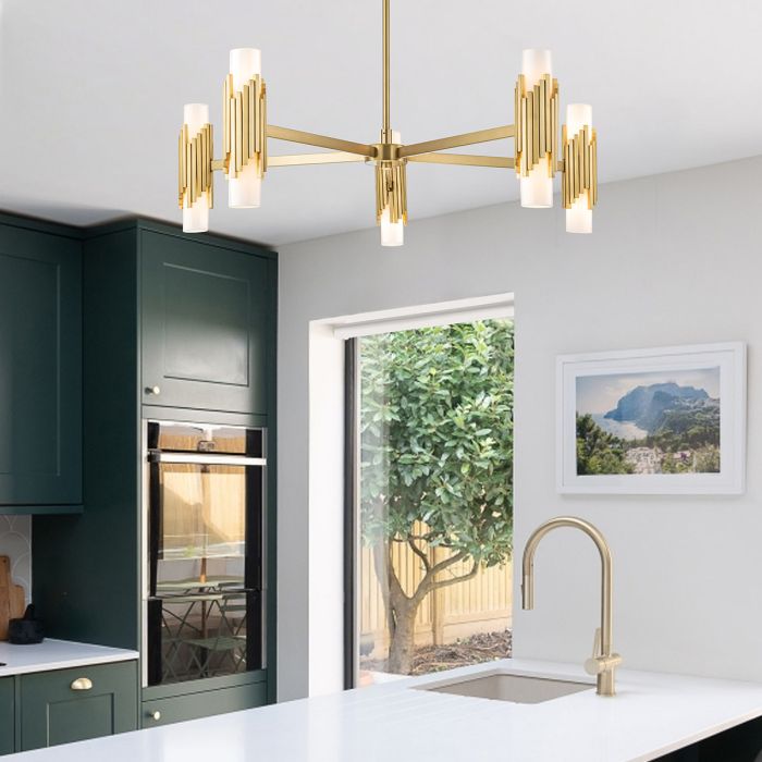 Marvele 10 lt Chandelier - Aged Brass