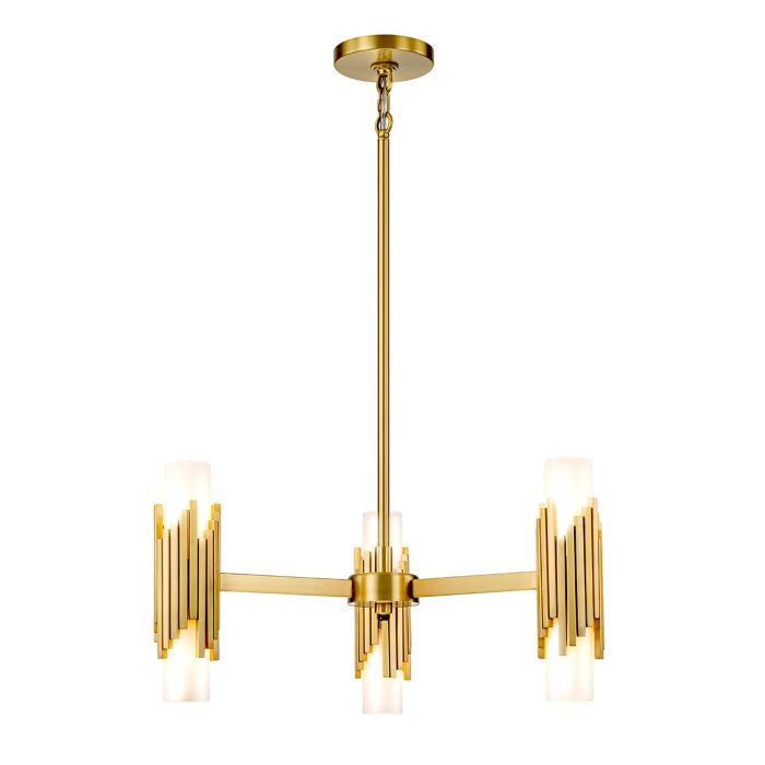 Marvele 6 lt Chandelier - Aged Brass