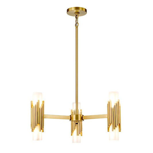 Marvele 6 lt Chandelier - Aged Brass
