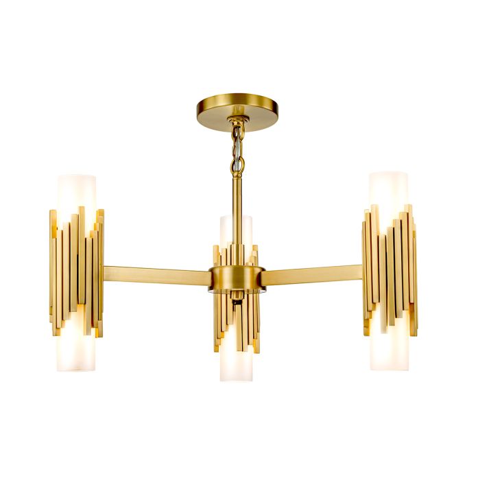 Marvele 6 lt Chandelier - Aged Brass