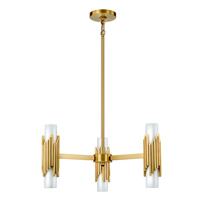 Marvele 6 lt Chandelier - Aged Brass