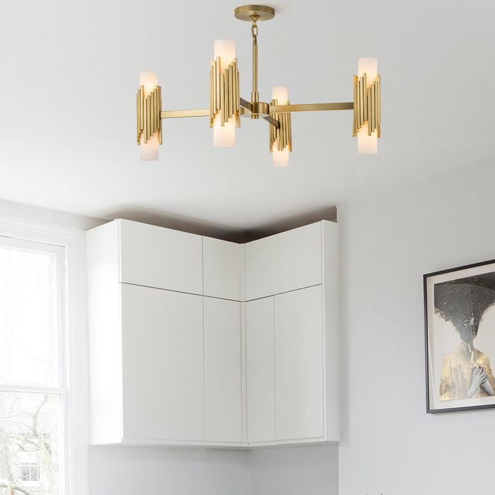 Marvele 8 lt Chandelier - Aged Brass