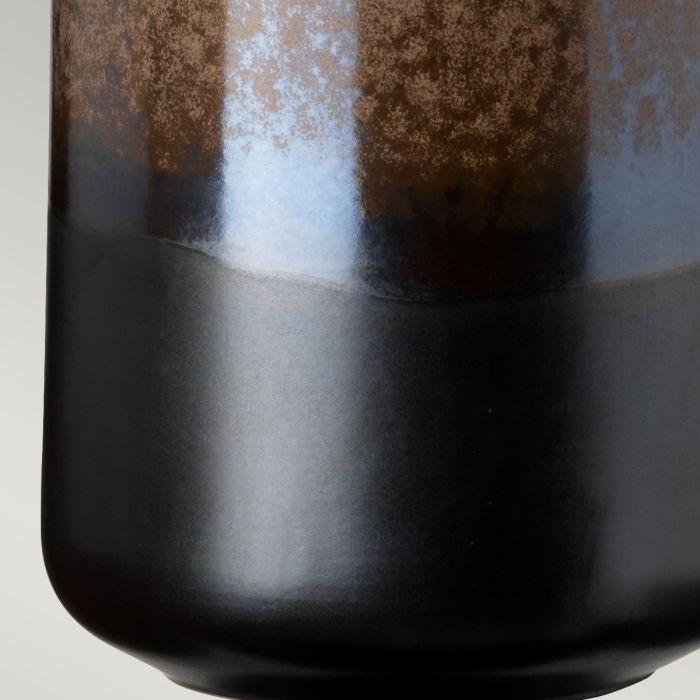 Maryland 1 Light Table Lamp - Light Brown & Matt Graphite with White Shade