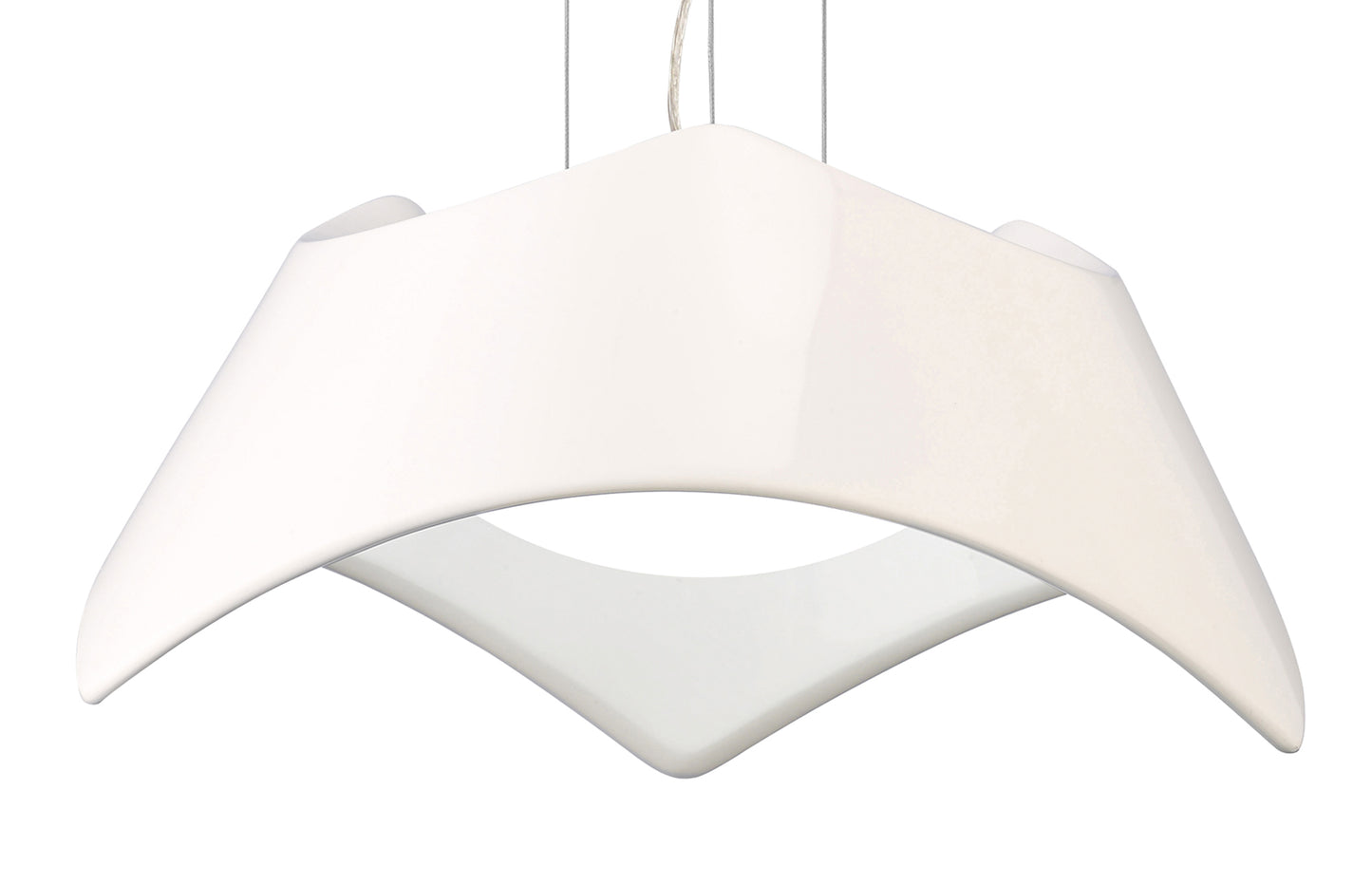 Maui Pendant 5W+19W LED 3000K, 2520lm, Gloss White / Polished Chrome, 3yrs Warranty by Mantra