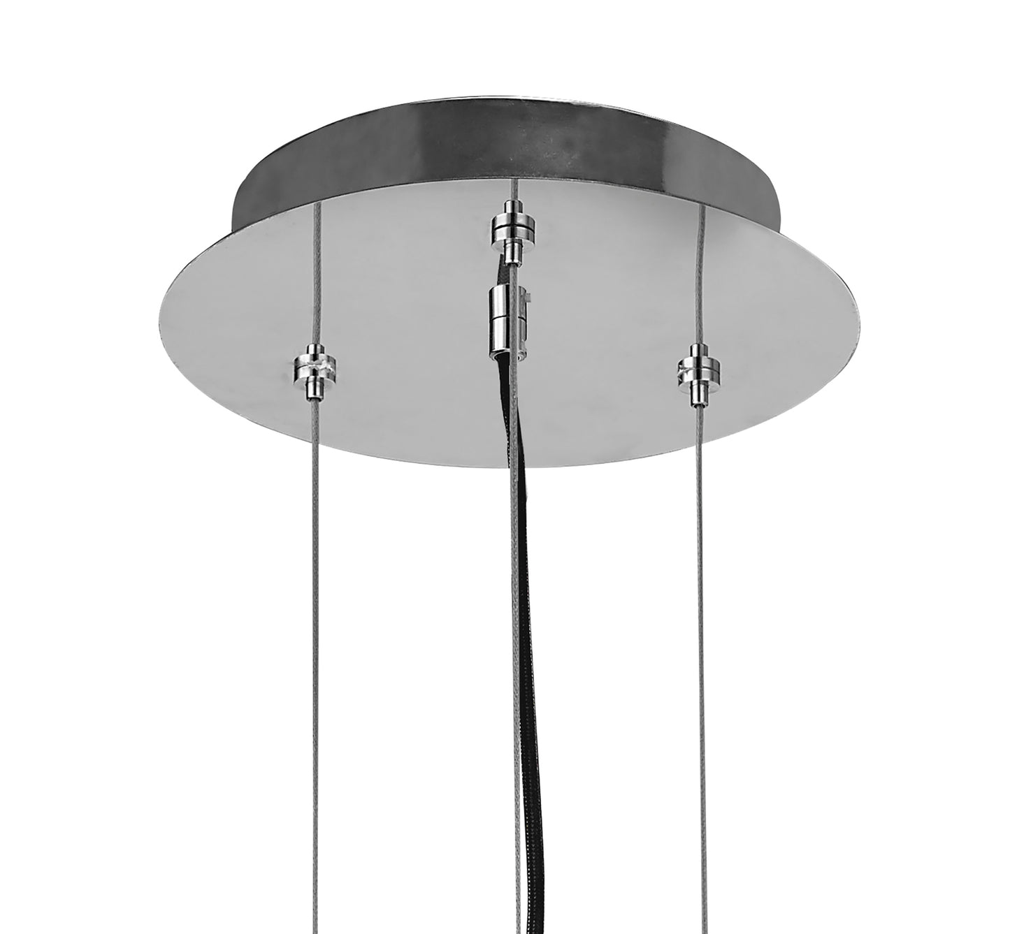 Maui Pendant 3 Light E27, Cement Effect / Polished Chrome by Mantra