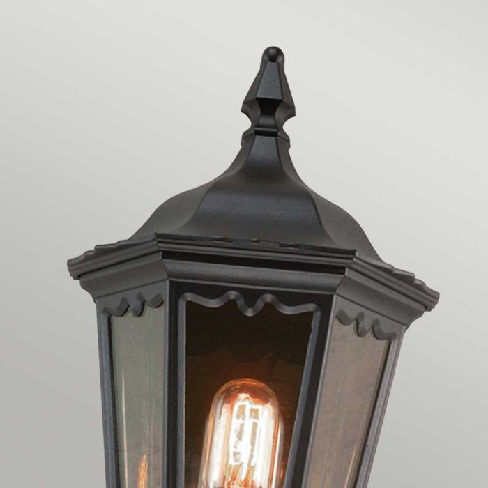 Medstead 1 Light Half Lantern - Black