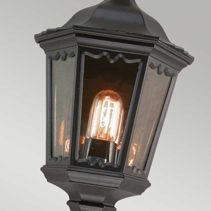 Medstead 1 Light Half Lantern - Black