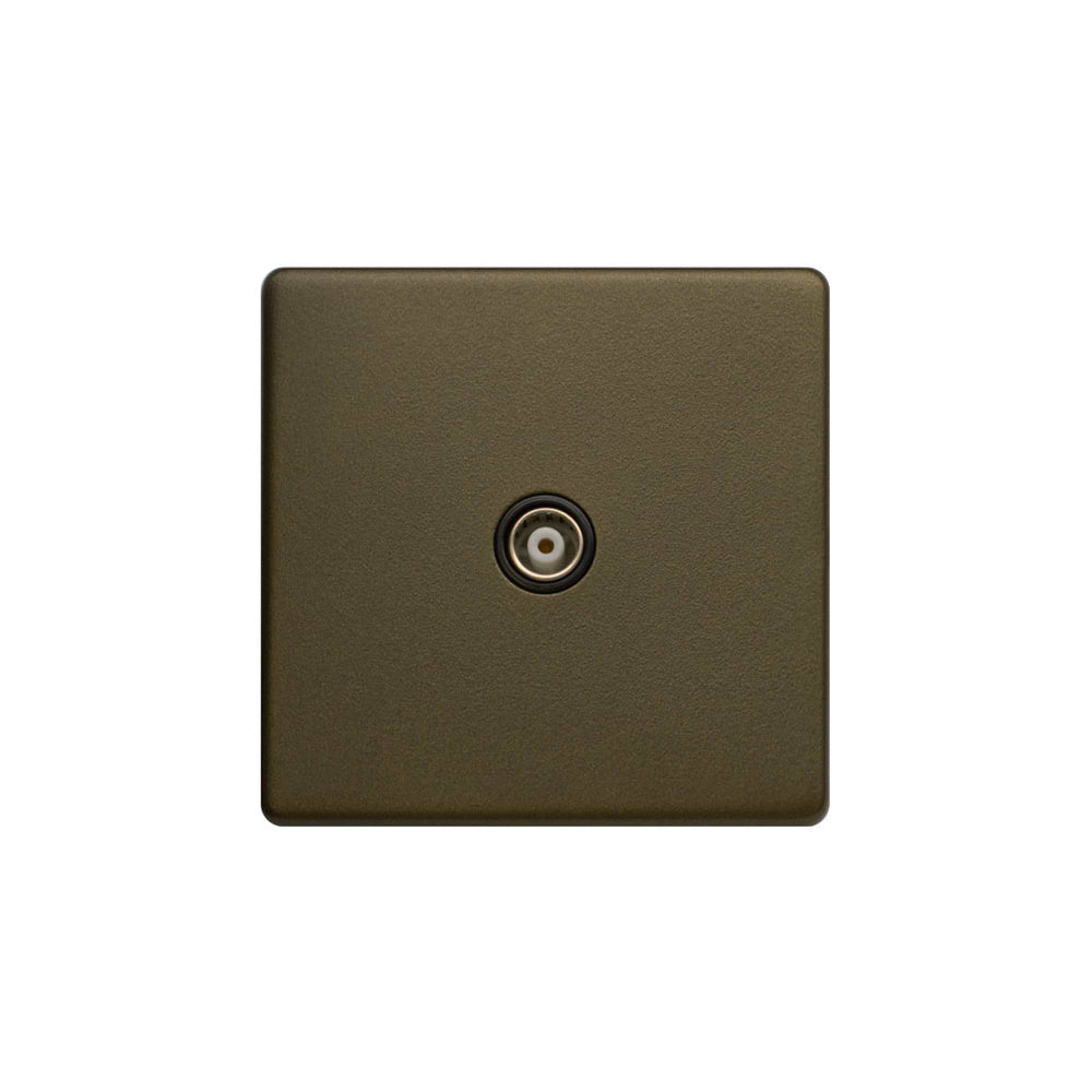 The Eton Collection Bronze 1 Gang TV Aerial Socket Screwless