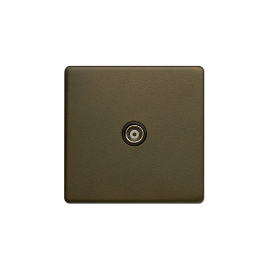 The Eton Collection Bronze 1 Gang TV Aerial Socket Screwless