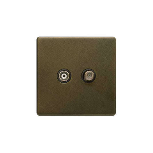 The Eton Collection Bronze TV& Satellite Socket Screwless