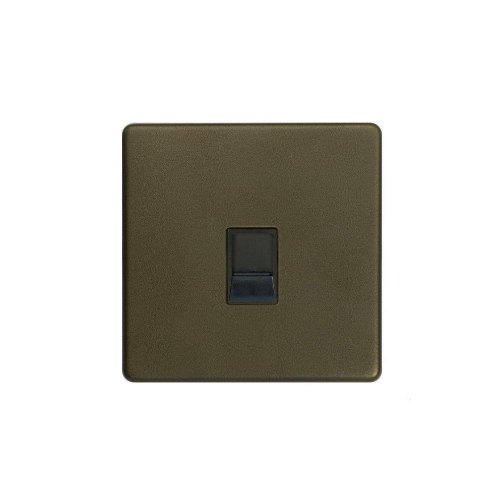 The Eton Collection Bronze 1 Gang Data Socket RJ45 Ethernet Cat5/6 Screwless