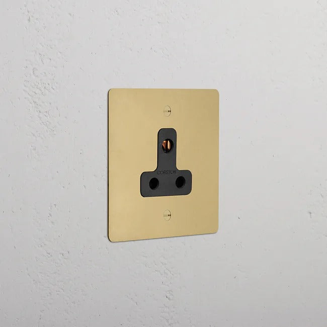 Corston 1g Antique Brass Single 5A Light Socket with Black Insert