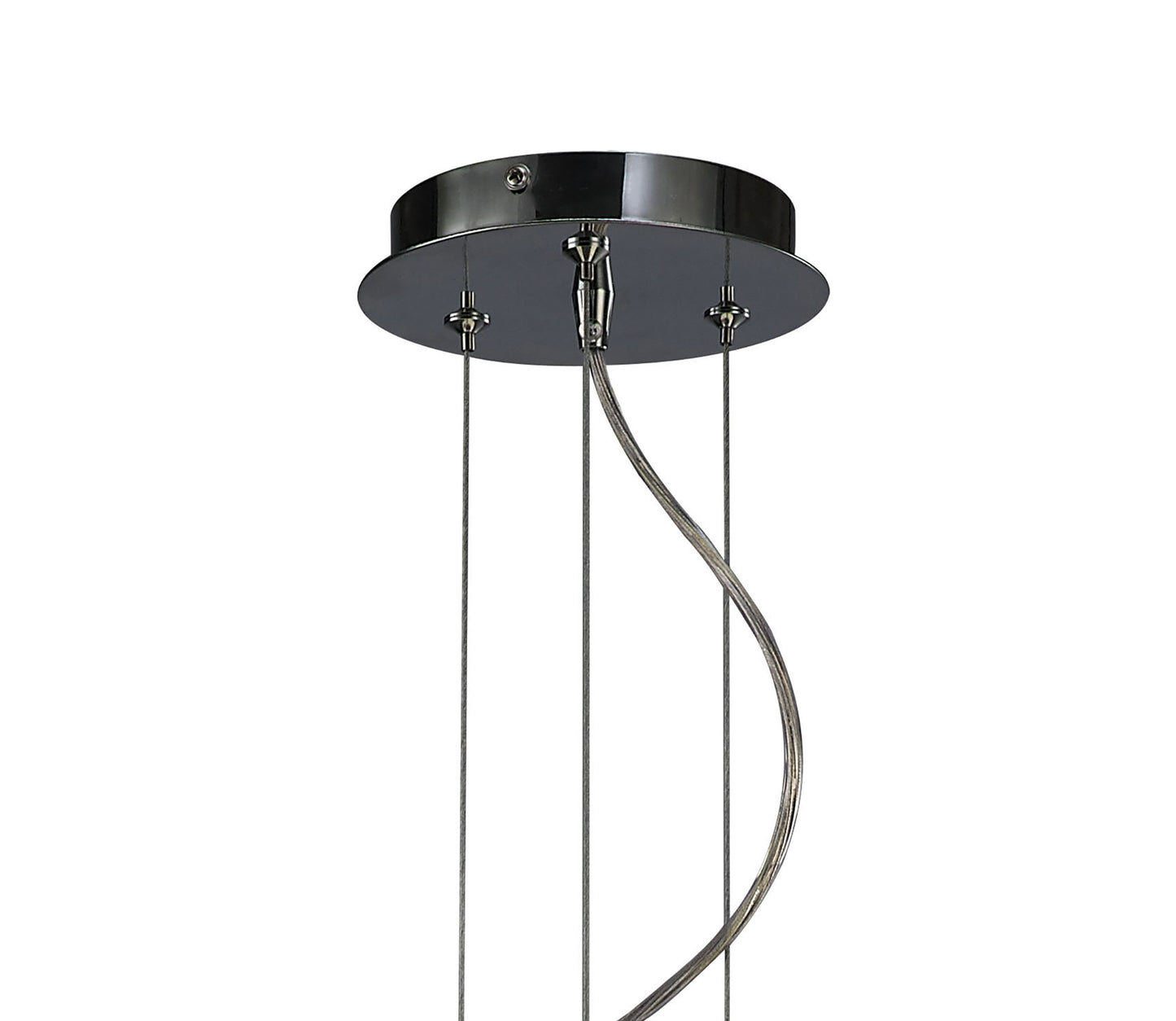 Mediterraneo Pendant 3 Light E27 Large, Polished Chrome / Frosted White Glass by Mantra