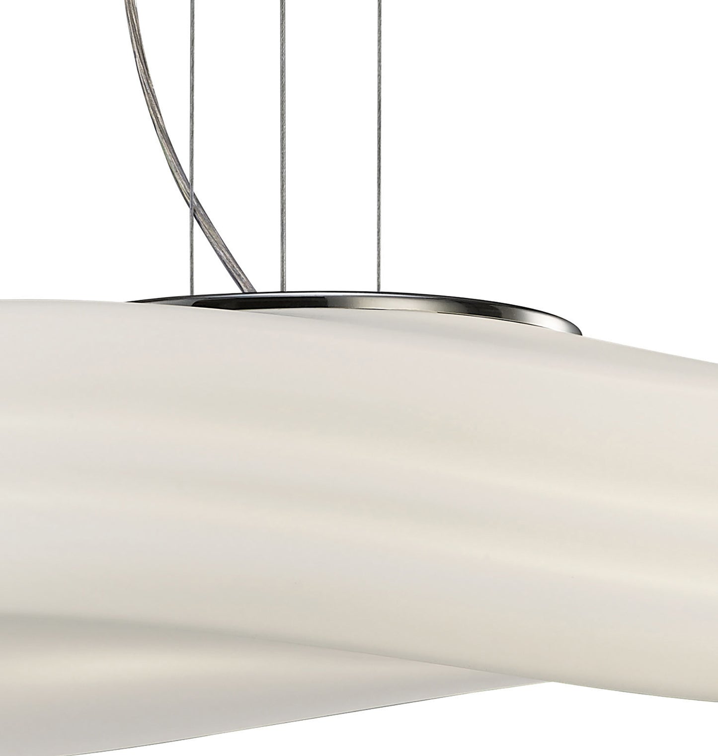 Mediterraneo Pendant 3 Light E27 Large, Polished Chrome / Frosted White Glass by Mantra