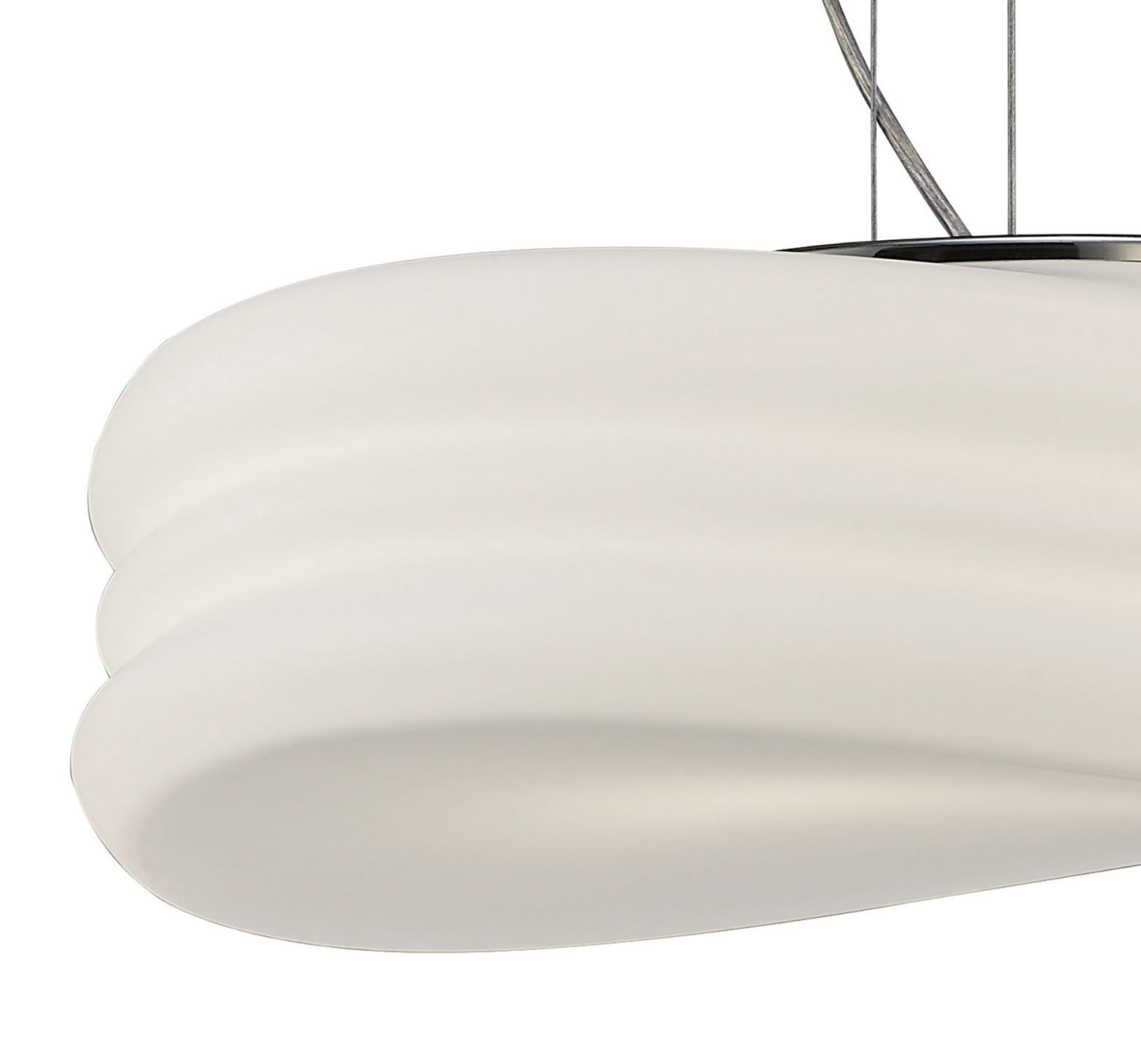 Mediterraneo Pendant 3 Light E27 Large, Polished Chrome / Frosted White Glass by Mantra