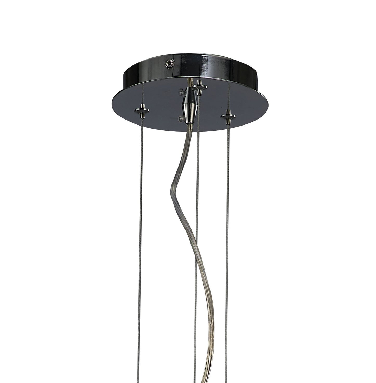 Mediterraneo Pendant 2 Light E27 Medium, Polished Chrome / Frosted White Glass by Mantra