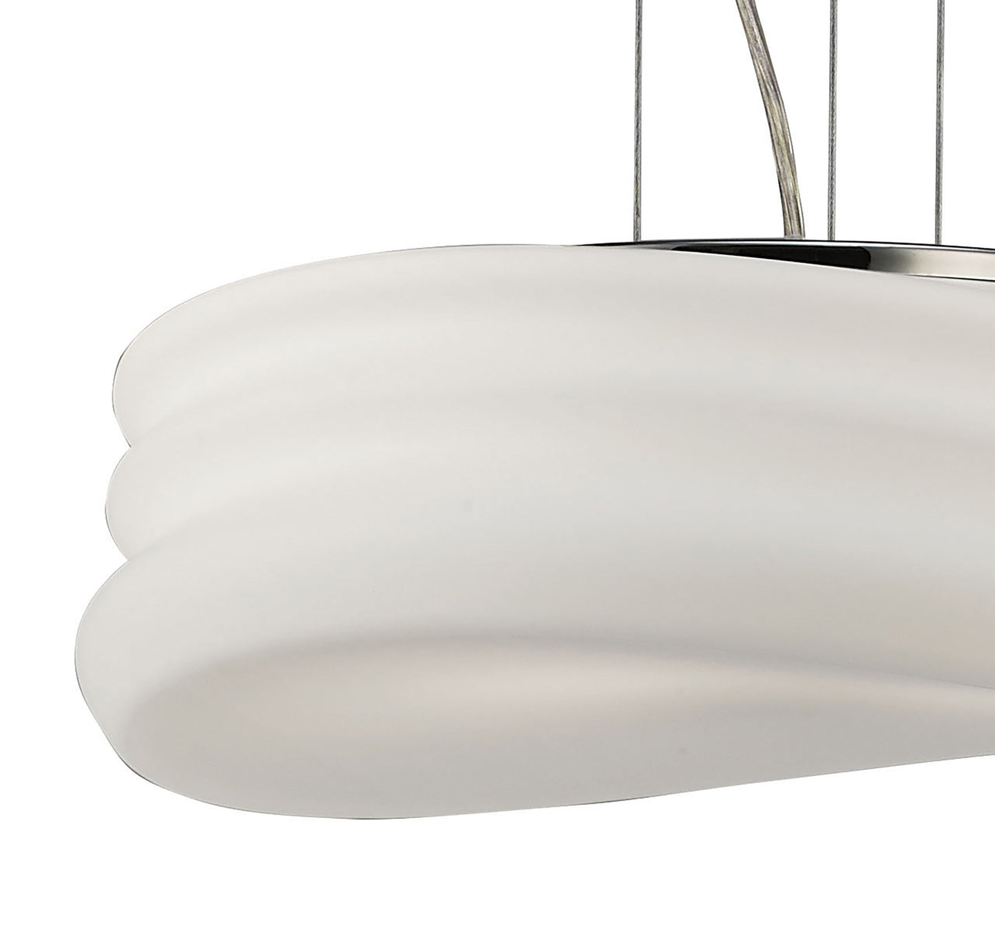 Mediterraneo Pendant 2 Light E27 Medium, Polished Chrome / Frosted White Glass by Mantra