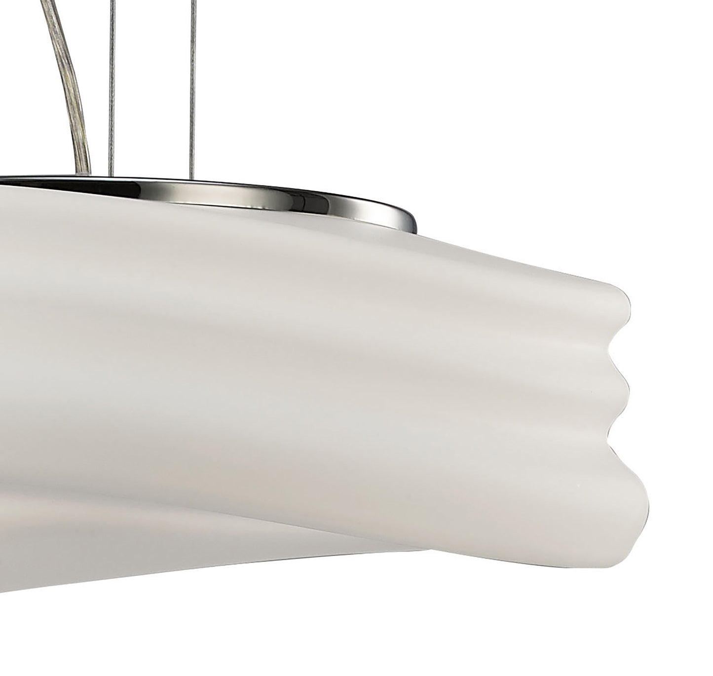 Mediterraneo Pendant 2 Light E27 Medium, Polished Chrome / Frosted White Glass by Mantra