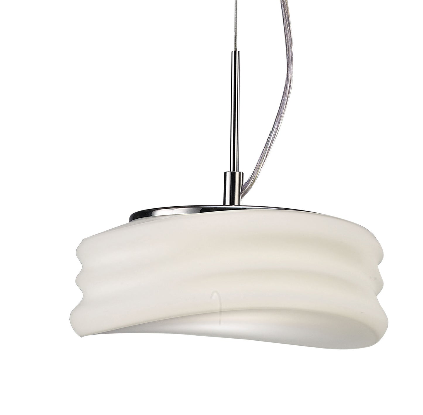 Mediterraneo Pendant 2 Light GU10 Small, Polished Chrome / Frosted White Glass, CFL Lamps INCLUDED by Mantra