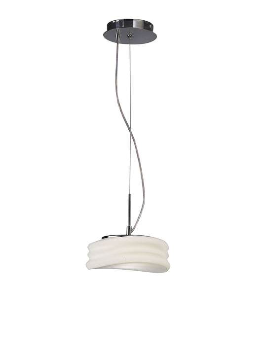 Mediterraneo Pendant 2 Light GU10 Small, Polished Chrome / Frosted White Glass, CFL Lamps INCLUDED by Mantra