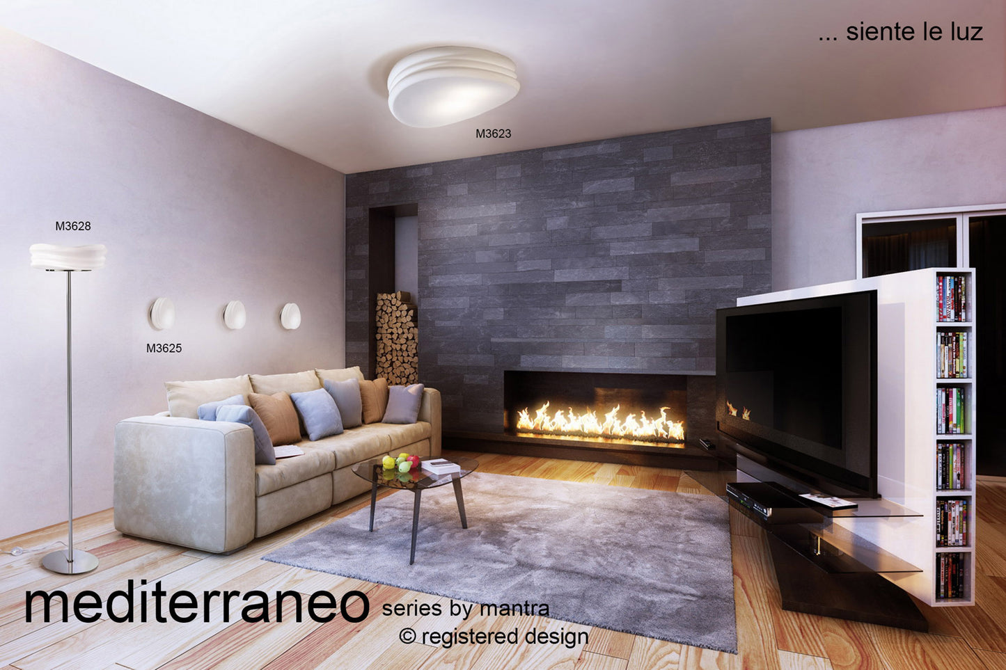 Mediterraneo Pendant 2 Light GU10 Small, Polished Chrome / Frosted White Glass, CFL Lamps INCLUDED by Mantra