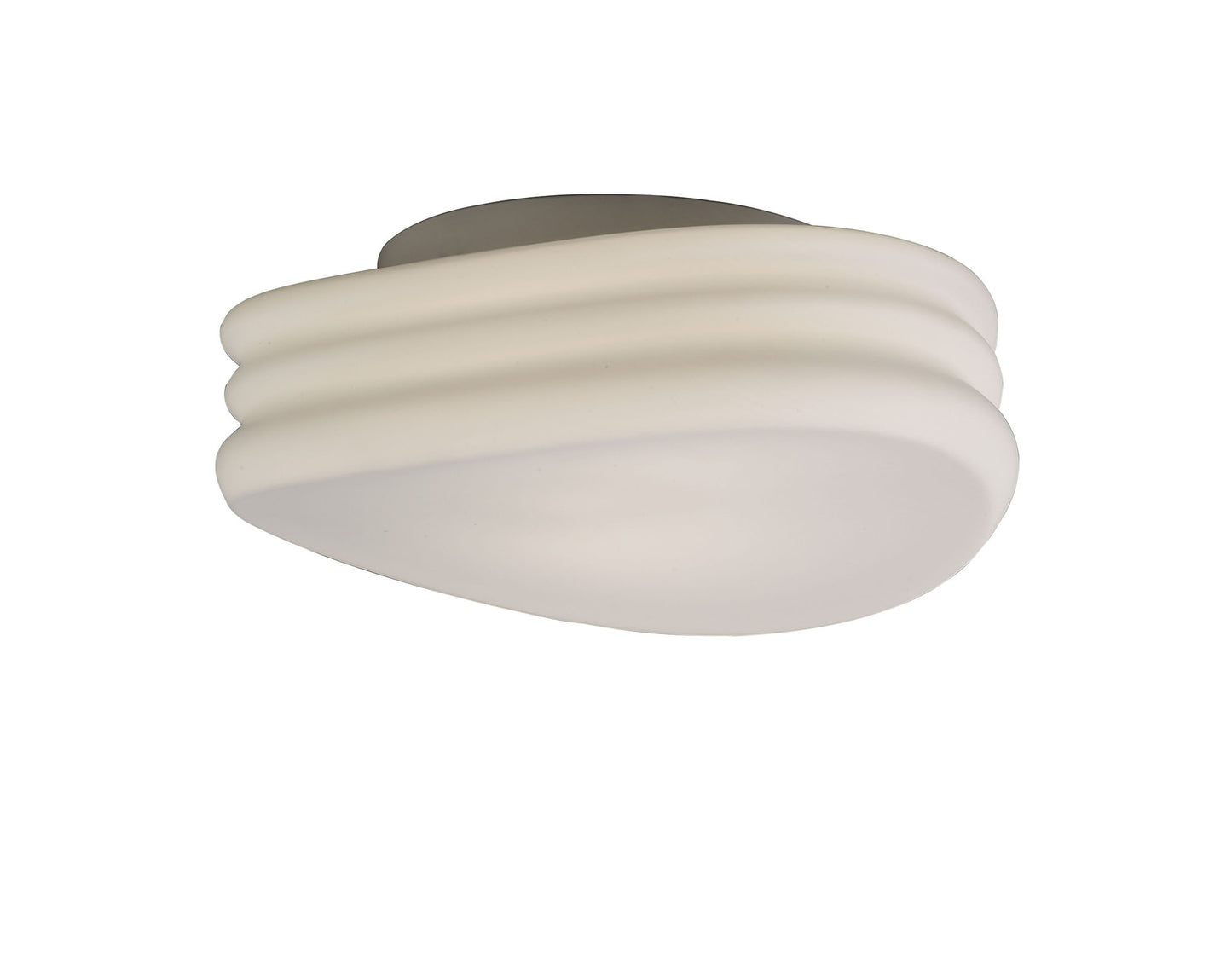 Mediterraneo Flush Ceiling / Wall 2 Light E27 Medium, Frosted White Glass by Mantra