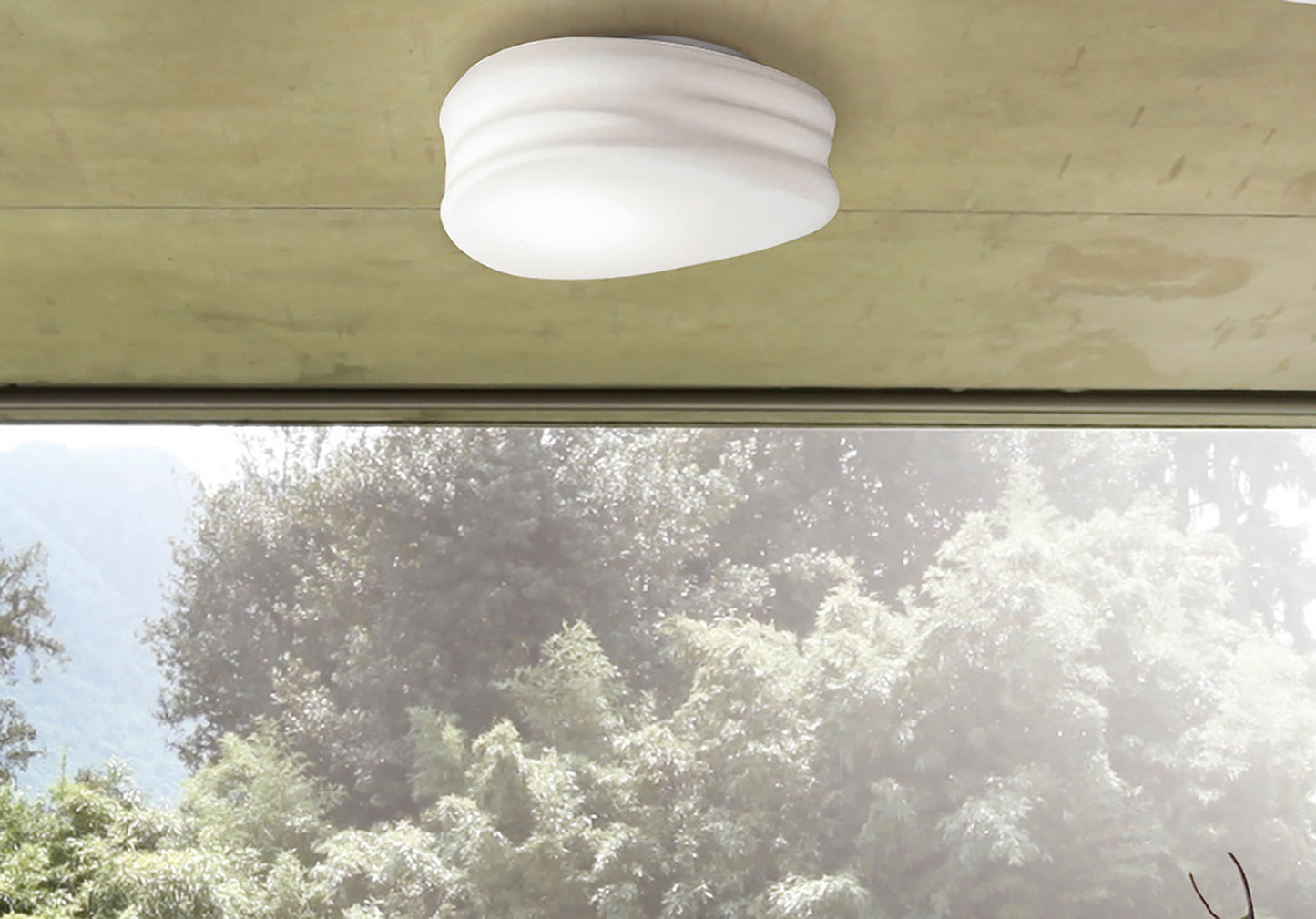 Mediterraneo Ceiling / Wall 2 Light GU10 Small, Frosted White Glass, CFL Lamps INCLUDED by Mantra