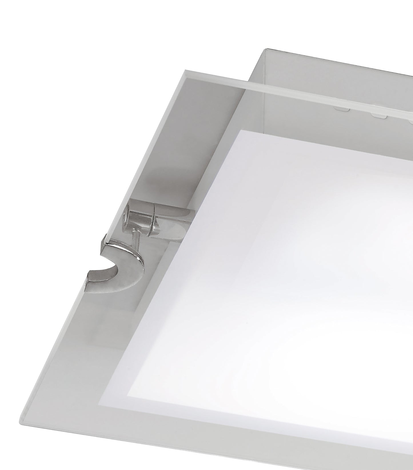 Melbourne Square Ceiling 15W LED 3000K, 1350lm, Polished Chrome/Frosted White Glass, 3yrs Warranty by Mantra