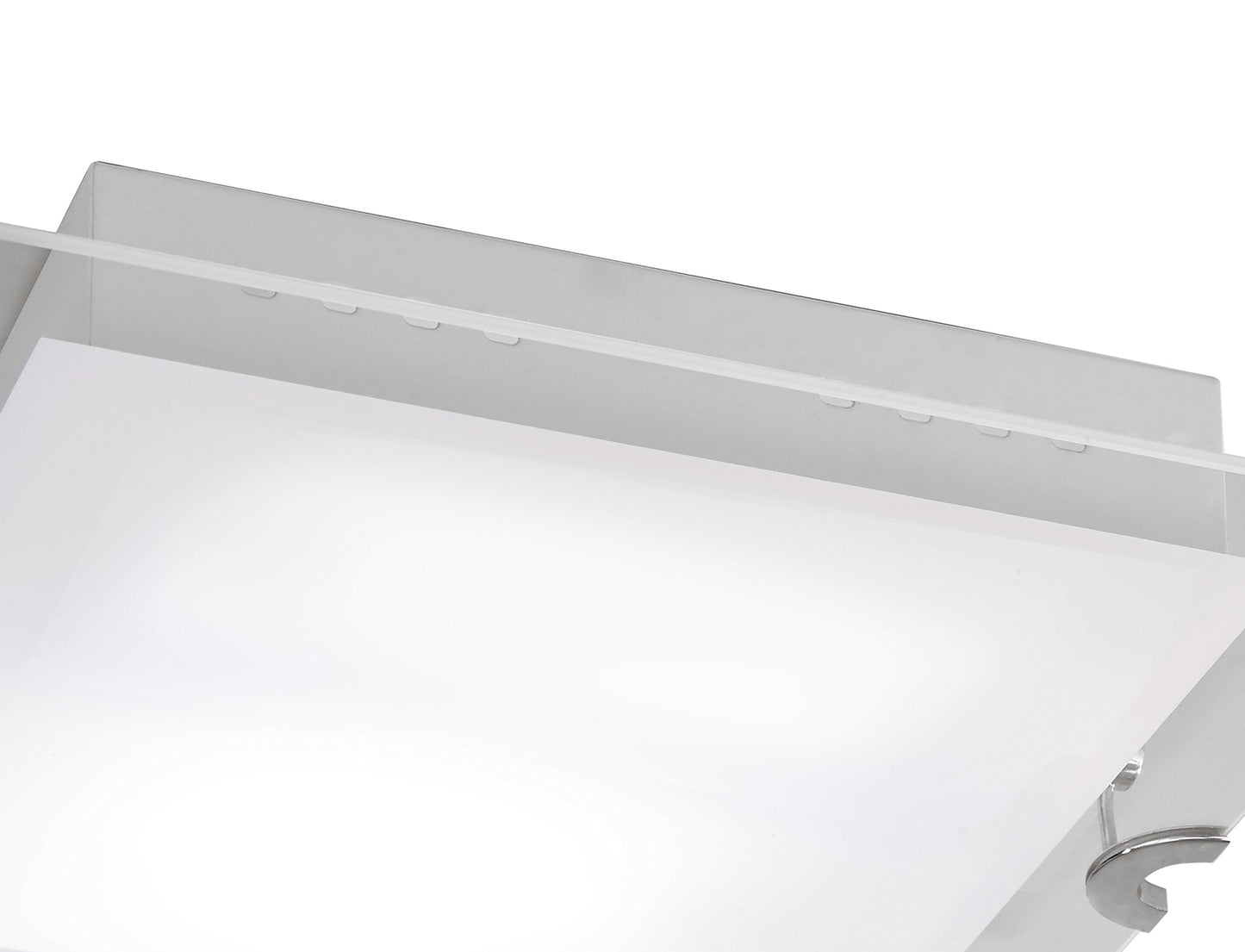 Melbourne Square Ceiling 15W LED 3000K, 1350lm, Polished Chrome/Frosted White Glass, 3yrs Warranty by Mantra