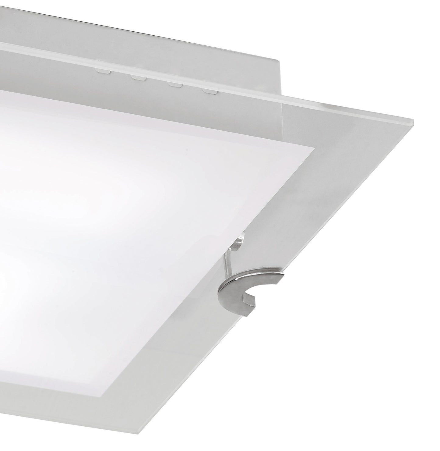 Melbourne Square Ceiling 15W LED 3000K, 1350lm, Polished Chrome/Frosted White Glass, 3yrs Warranty by Mantra