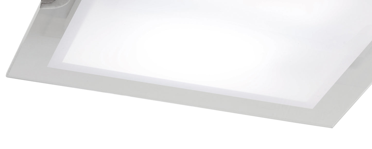 Melbourne Square Ceiling 15W LED 3000K, 1350lm, Polished Chrome/Frosted White Glass, 3yrs Warranty by Mantra