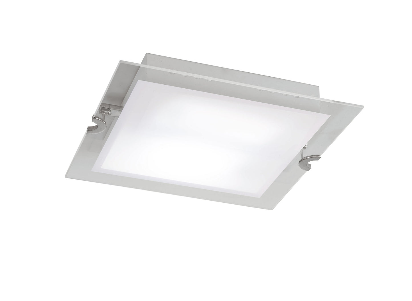 Melbourne Square Ceiling 15W LED 3000K, 1350lm, Polished Chrome/Frosted White Glass, 3yrs Warranty by Mantra