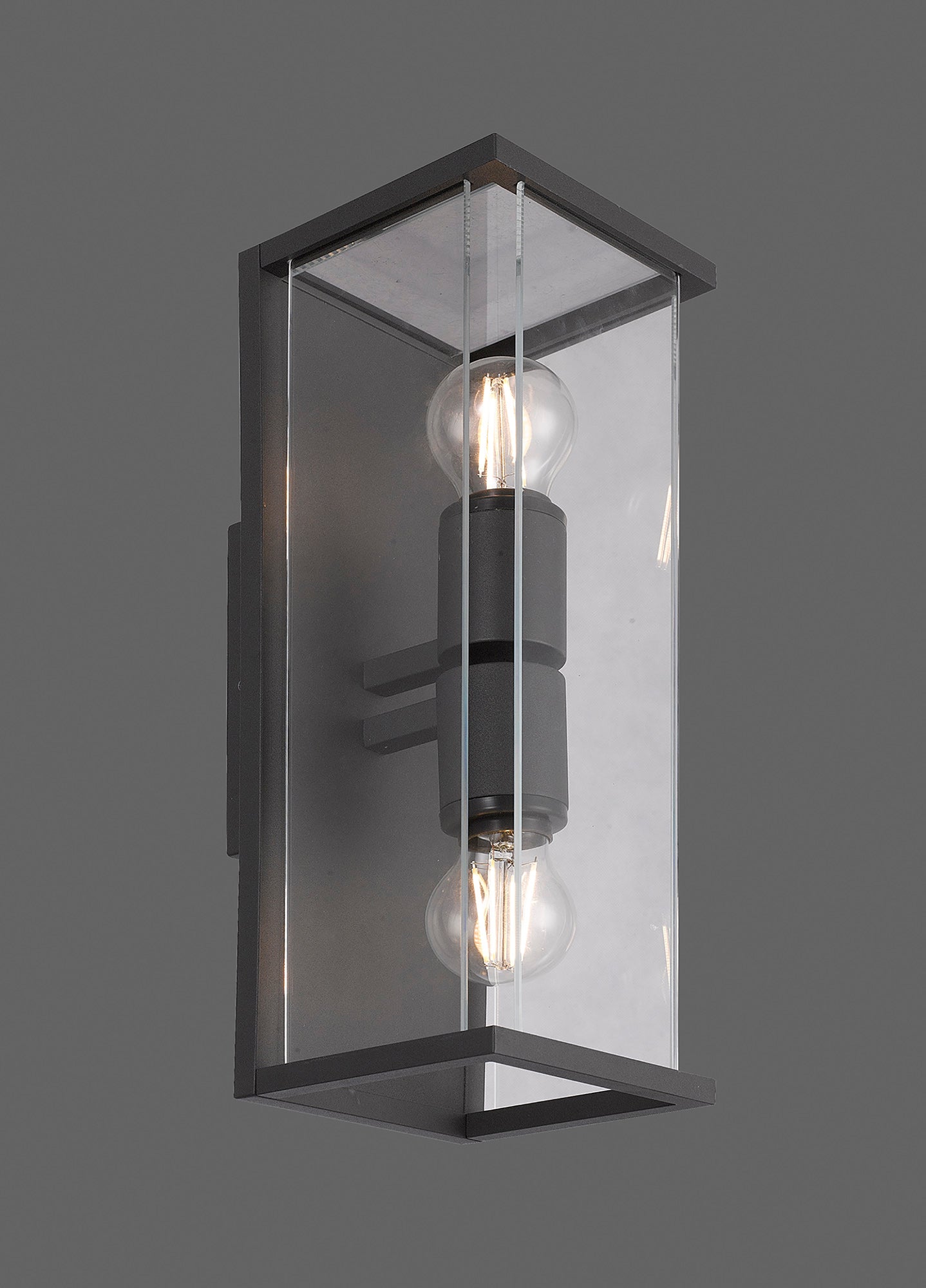 Meribel Wall Lamp, 2 x E27, IP54, Graphite, 2yrs Warranty by Mantra