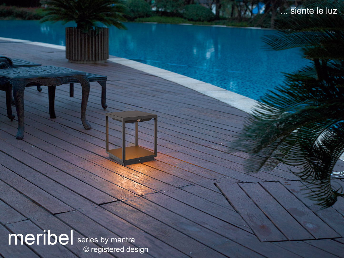 Meribel Solar/Sensor Wall Lamp, 2.2W LED, 3000K, 188lm, IP54, Graphite, 3yrs Warranty by Mantra