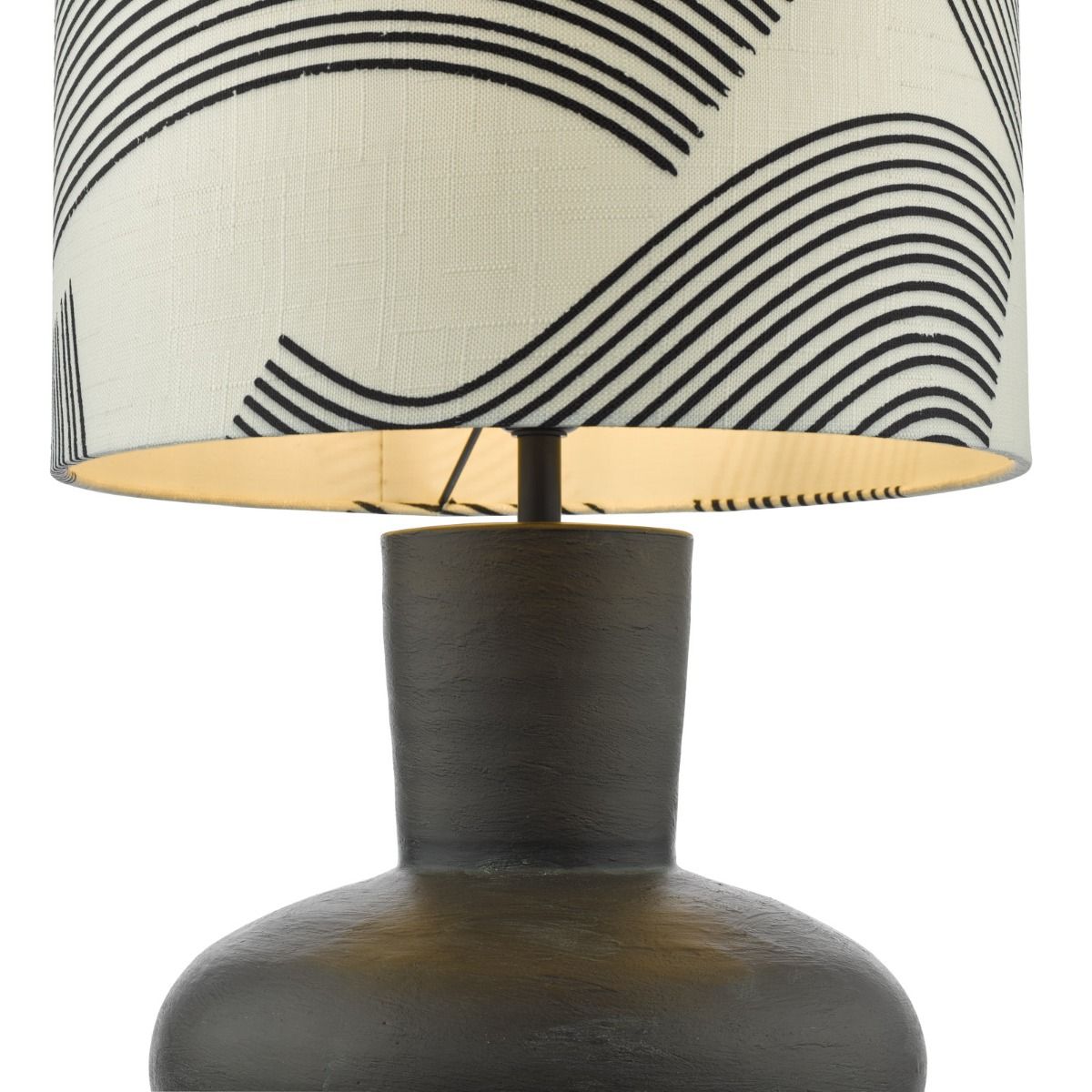 Miho Cream and Black Patterned Linen Shade 34cm