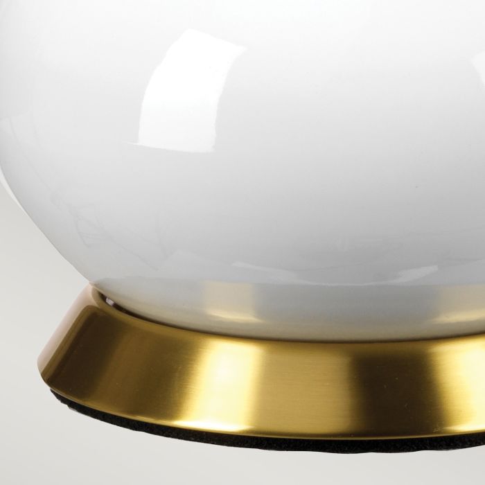 Milo 1 Light Table Lamp - Aged Brass, White, Orange