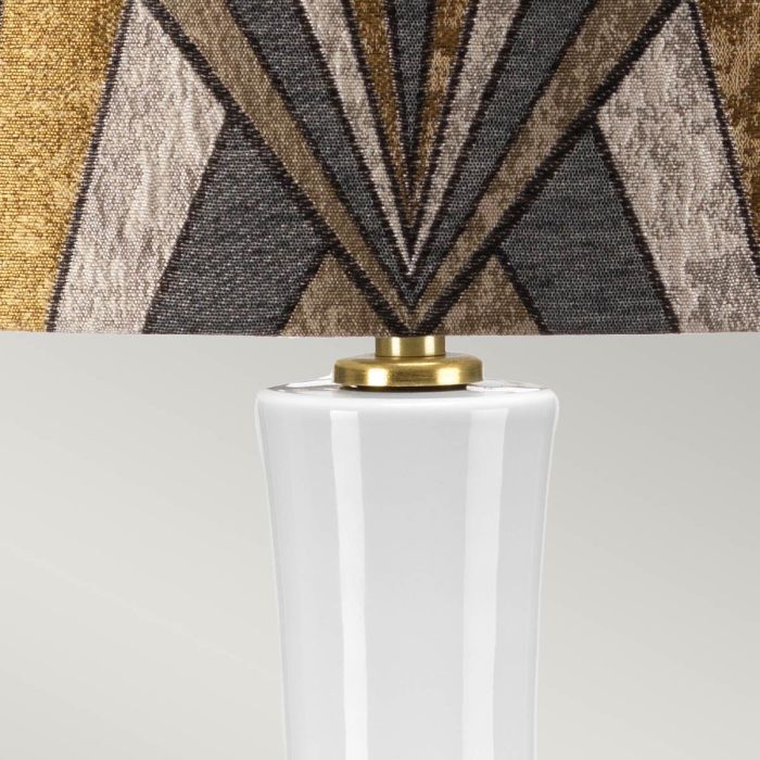 Milo 1 Light Table Lamp - Aged Brass, White, Grey, Brass