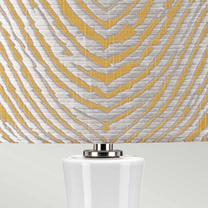 Milo 1 Light Table Lamp - Polished Nickel, White, Yellow