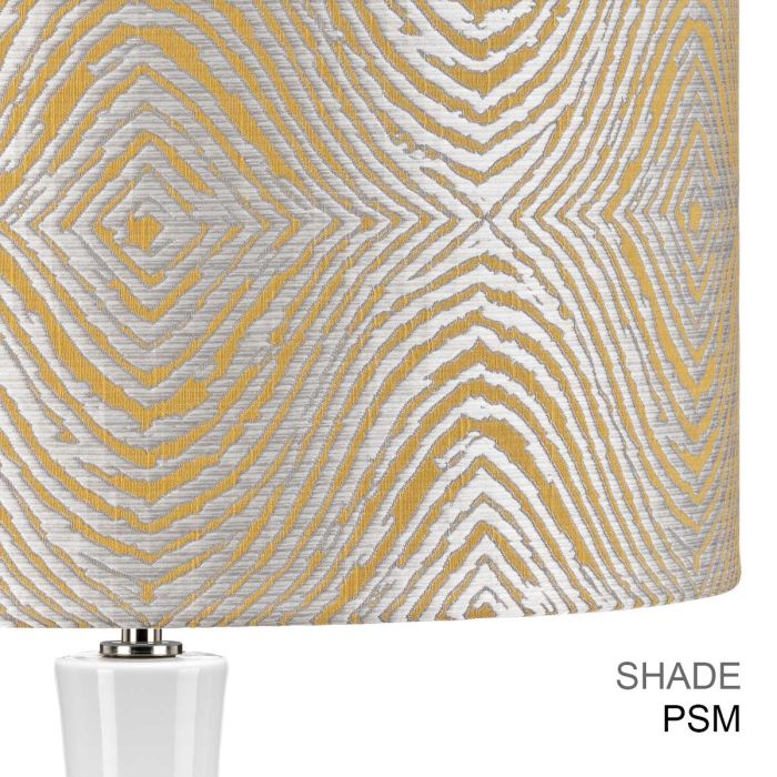 Milo 1 Light Table Lamp - Polished Nickel, White, Yellow
