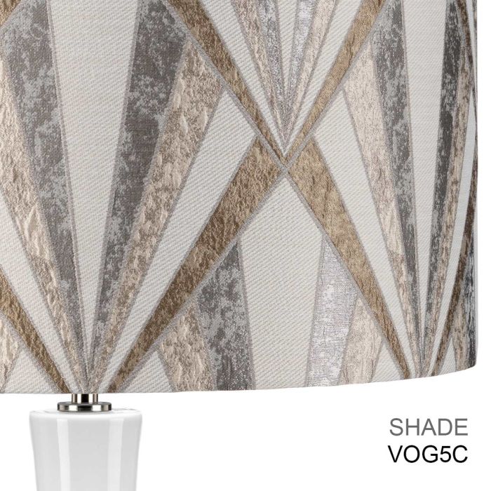 Milo 1 Light Table Lamp - Polished Nickel, White, Orange