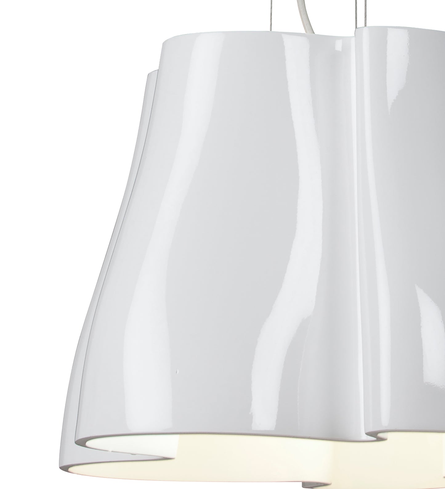 Miss Pendant 3 Light E27, Gloss White/Polished Chrome by Mantra