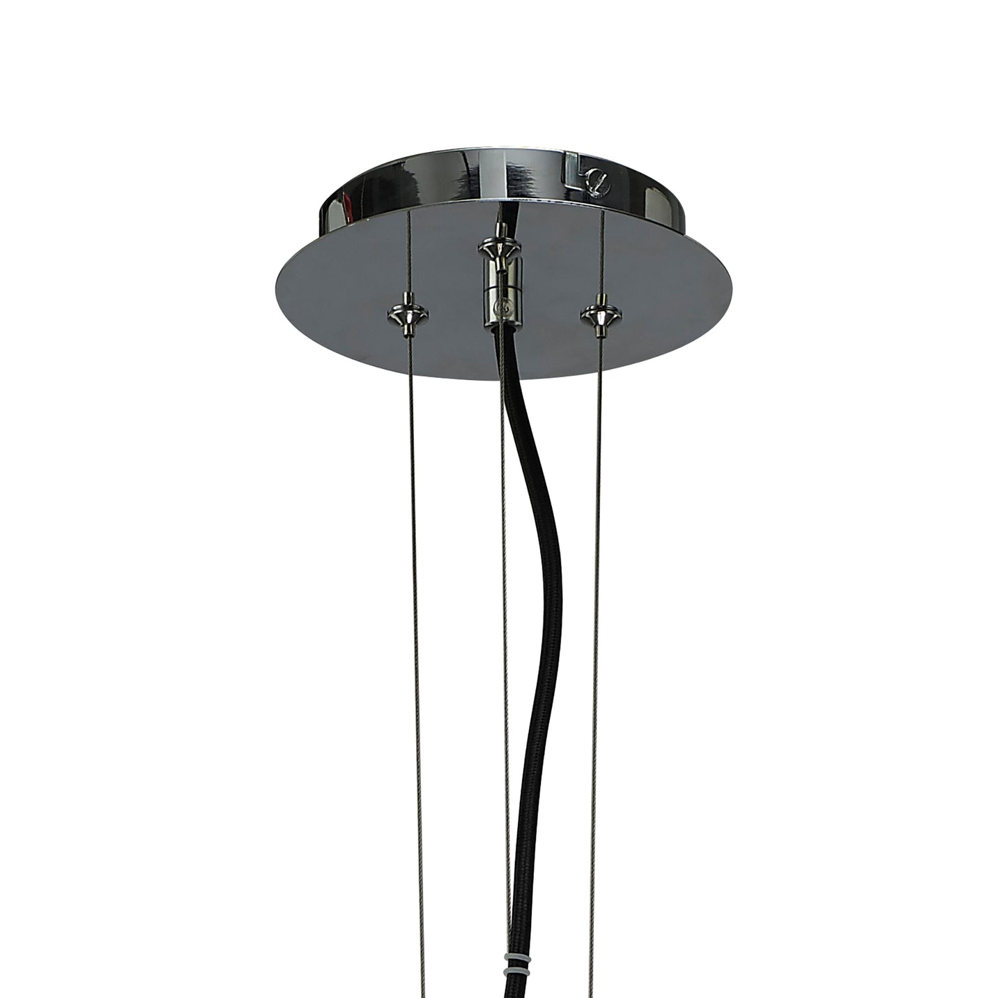 Miss Pendant 3 Light E27, Gloss Black/Polished Chrome by Mantra