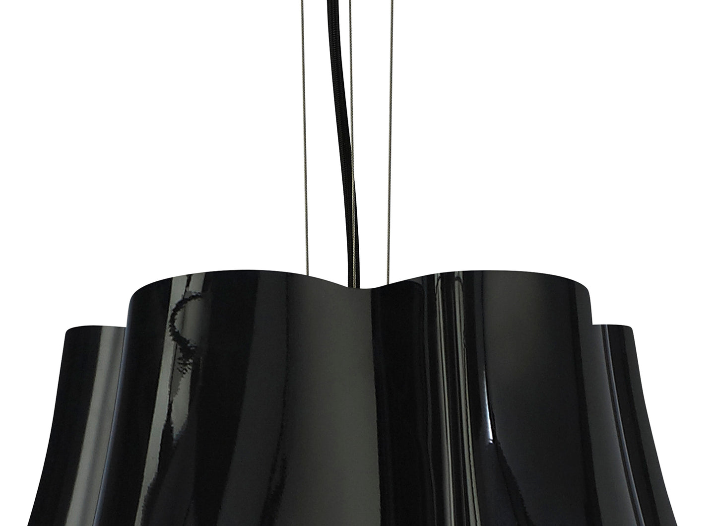 Miss Pendant 3 Light E27, Gloss Black/Polished Chrome by Mantra