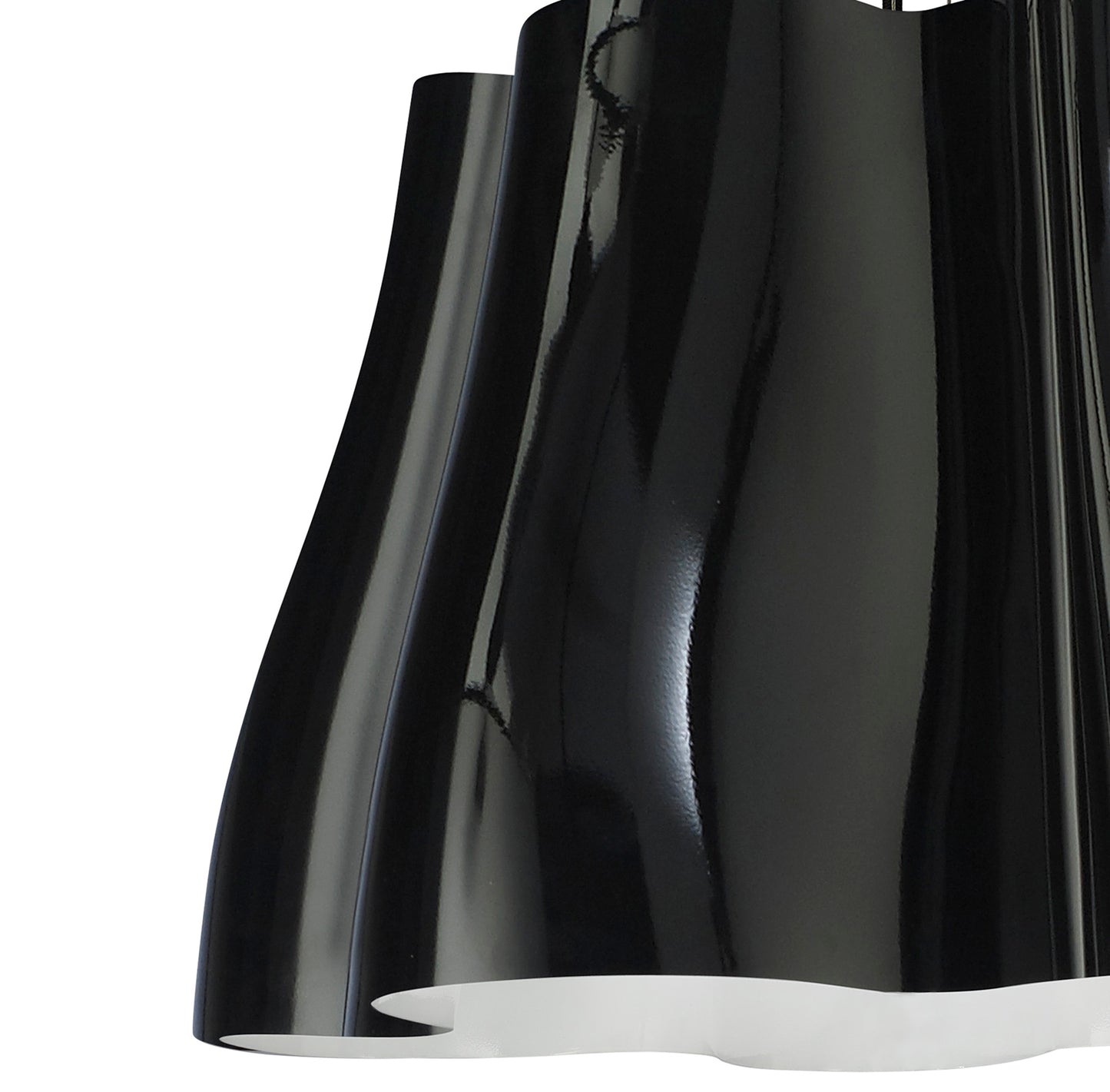 Miss Pendant 3 Light E27, Gloss Black/Polished Chrome by Mantra