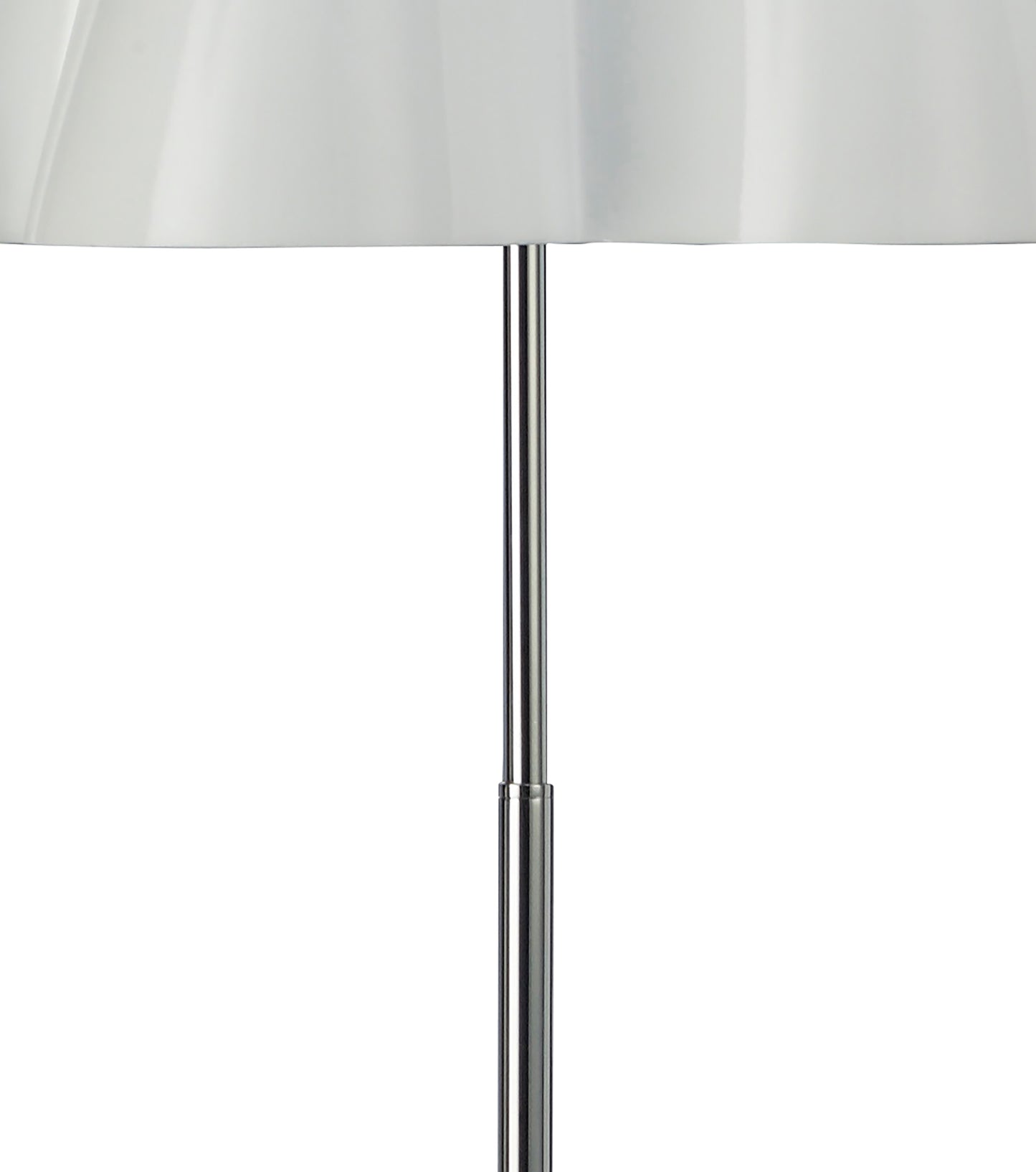 Miss Floor Lamp 3 Light E27, Gloss White/Polished Chrome by Mantra