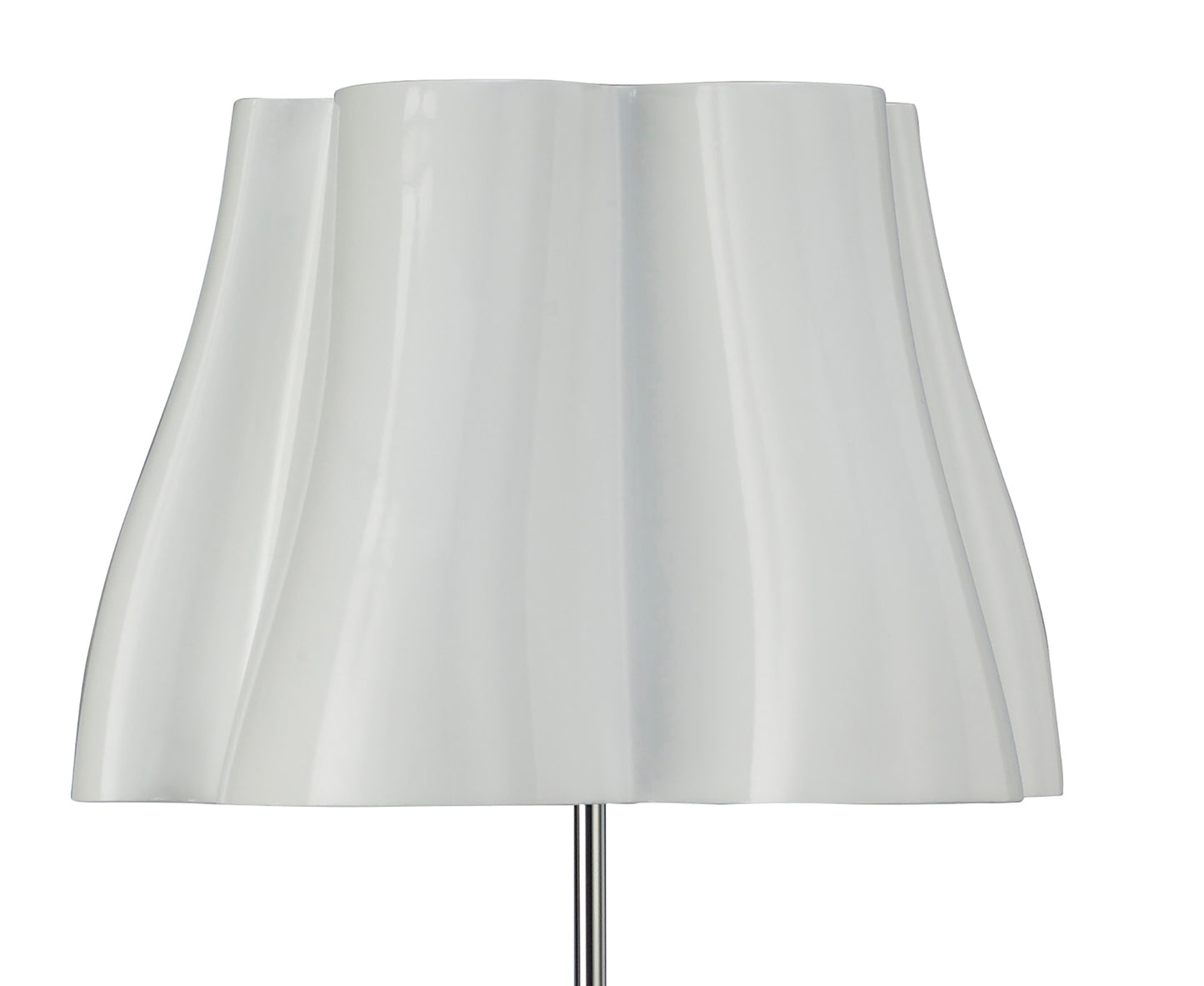 Miss Floor Lamp 3 Light E27, Gloss White/Polished Chrome by Mantra