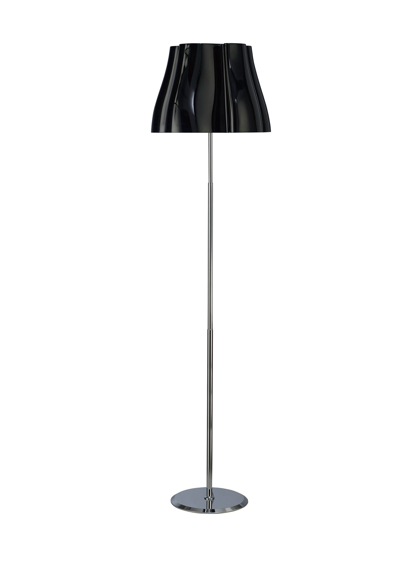 Miss Floor Lamp 3 Light E27, Gloss Black/Polished Chrome by Mantra